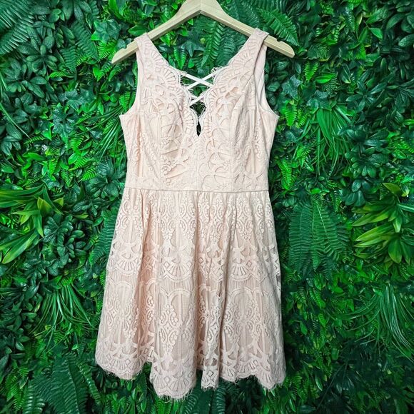 DEAR MOON Women Dress 7 Peach Orange Formal Short V Neck Prom Party 0451 - Picture 10 of 12